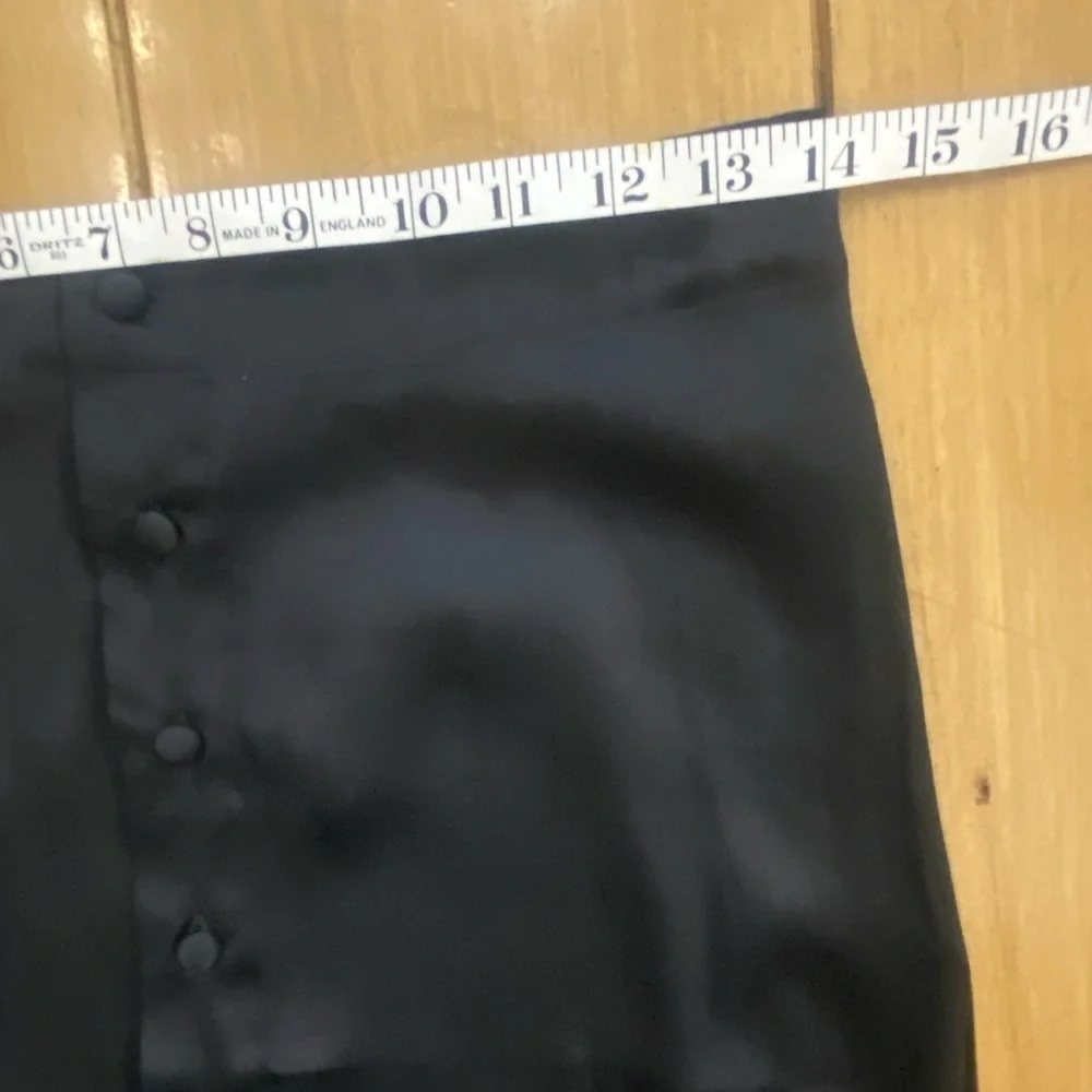 Free People Women’s Black Midi Analise Skirt Buttoned Satin New Small 4 - Picture 9 of 13